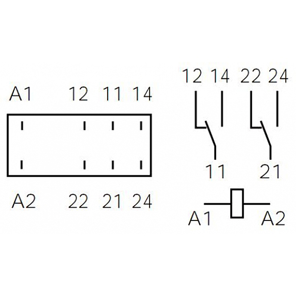 Przekaźniki Finder 40.52_schemat