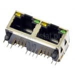 Gniazda ekranowane 8P8C 1x2 RJ45 + LED h=13mm