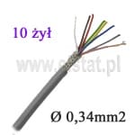 Kabel  sterowniczy LIYCY 10x0,34; ekran; 10 żył