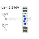 Przekaźnik czasowy naprzemienny; 12-230V;  czasy 0.1s-100 dni