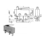 Przełącznik krańcowy z dźwignią 29mm  5A - mały
