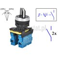 Przełącznik obrotowy piórowy; chwilowy; fi 22mm; 3-pozycje;  (ON)-OFF-(ON)