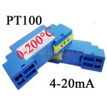 Przetwornik temperatury; sonda  PT100; temperatura 0-200° C; 4-20mA; szyna DIN