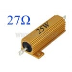  Rezystor mocy; drutowy; 25W; 27 Ohm; radiator aluminiowy