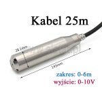 Sonda hydrostatyczna poziomu wody; 0-10V; poziom do 6m; kabel 25m