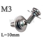 Śruba M3x10mm (+) i podkładka x2 walcowy ( zestaw)