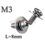 Śruba M3x8mm (+) i podkładka x2 walcowy ( zestaw )