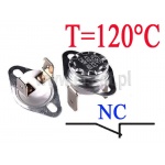 Termostat bimetaliczny 16A; zakres: 120°C; NC; konektory pionowe