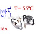 Termostat bimetaliczny 16A; zakres: 55°C; NC; konektory pionowe