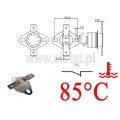 Termostat bimetaliczny; zakres: 85°C; typ KSD301A; 10A; NC 