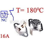 Wyłącznik bimetalowy 180 st.C; 16A/250VAC; NC; wyprowadzenia pionowe