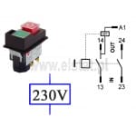 Wyłącznik elektromagnetyczny 1- FAZA; START- STOP; zamiennik dla KJD17FT; AC3=15A/ 250VAC; czarny front; Tripus; 5 pinów