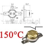 Wyłącznik termiczny 150°C  bimetalowy NC 6A ruchom