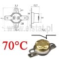 Wyłącznik termiczny 70°C  bimetalowy NC  6A ruchom