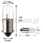 Żarówka wskażnikowa; BA9S; 12V/ 100mA