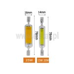 Żarówka LED 78mm do naświetlaczy; Uz= 230V; kolor biały naturalny; moc 20W ( opd.80W