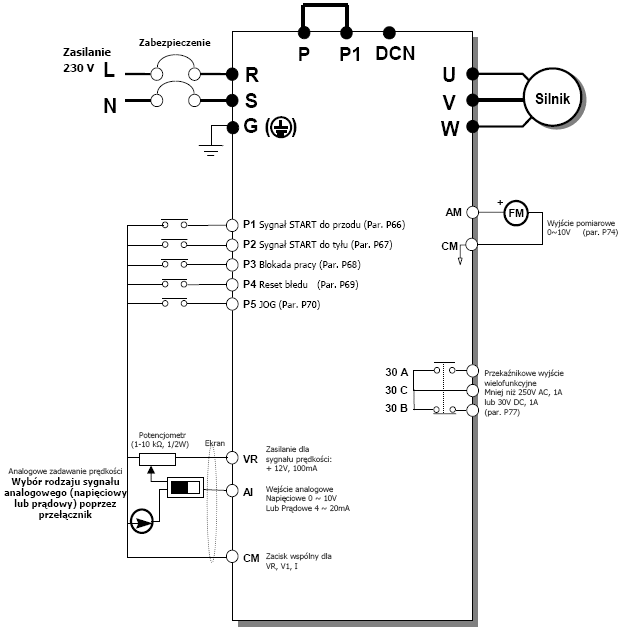 Falownik LG iE5 schemat